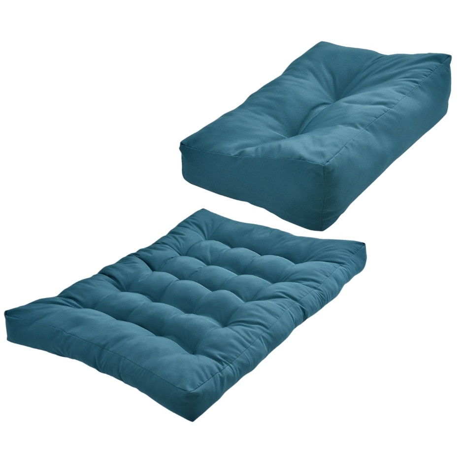 Set perne mobilier paleti Gardenia 17, en.casa, perna sezut 120 x 80 x 12 cm, perna spate 60 x 40 x 20/10 cm, poliuretan, turcoaz