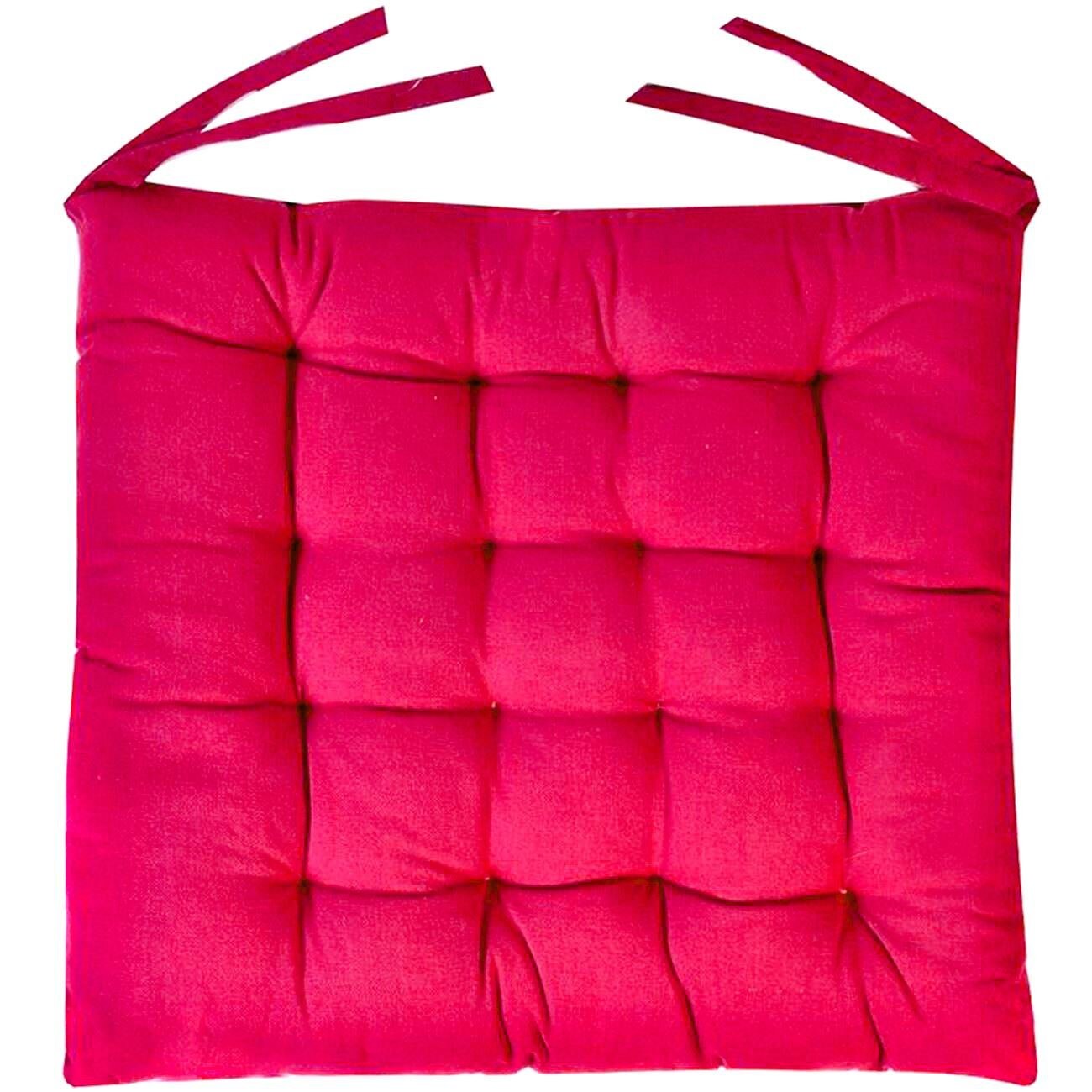 Perna rosie cu patrate pentru scaun , DecorCasa , 39 x 39 cm