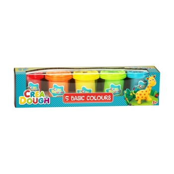 Set Plastilina Crea Dough - modelabil 5 culori Set Plastilina Crea Dough - modelabil 5 culori