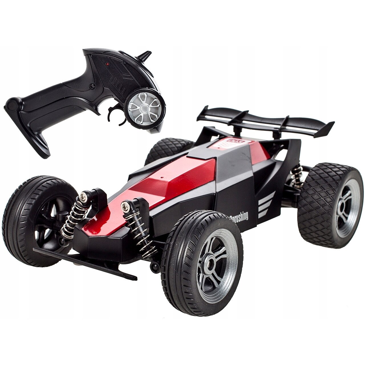 Masinuta cu Telecomanda si Suspensii IDL, INFINITY SPEED BLACK-RED COLLECTION, Scara 1:24, Dimensiuni 21.0 x 15.0 x 8.0 cm, VITEZA de pana la 18 km / h, Incepe aventura Distractiei prin Dezvoltarea abilitatilor Manuale si Senzoriale