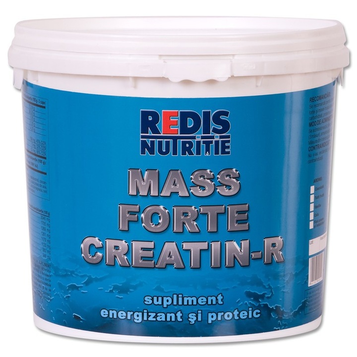 Supliment energizant si proteic, Mass Forte Creatin R, Redis, galeata 5 kg