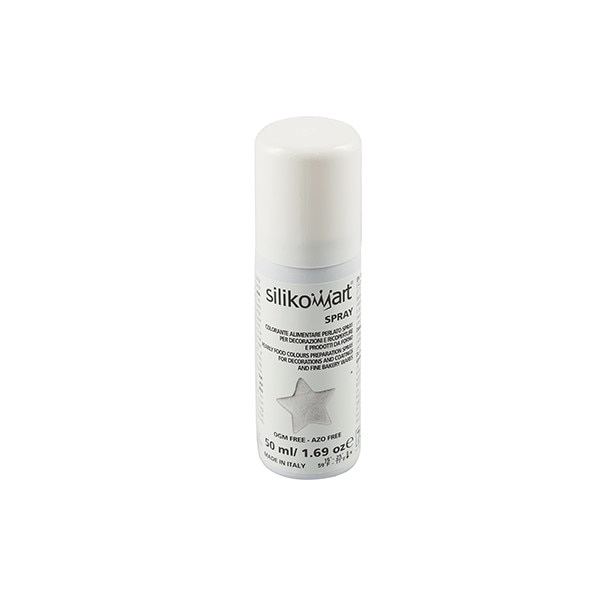Colorant alimentar Spray, Silikomart, 50 ml, Argintiu