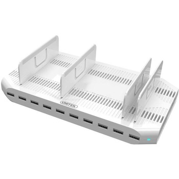 Statie de andocare , Unitek , Y/2172 10x USB 2.4A 96W , alb Statie de andocare , Unitek , Y/2172 10x USB 2.4A 96W , alb