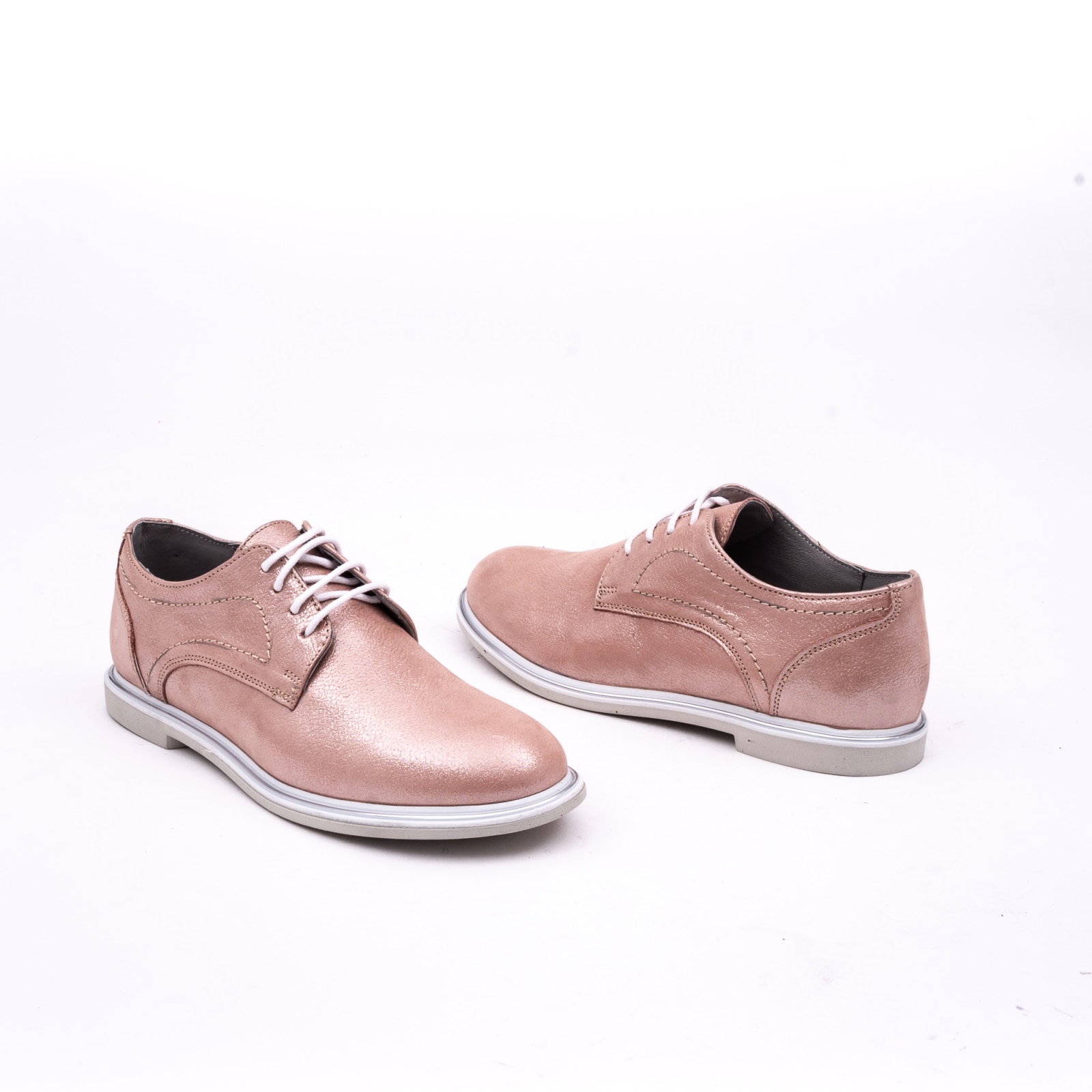 Pantofi casual dama fabricatie Catali Shoes pudra ,100% piele naturala,39 -