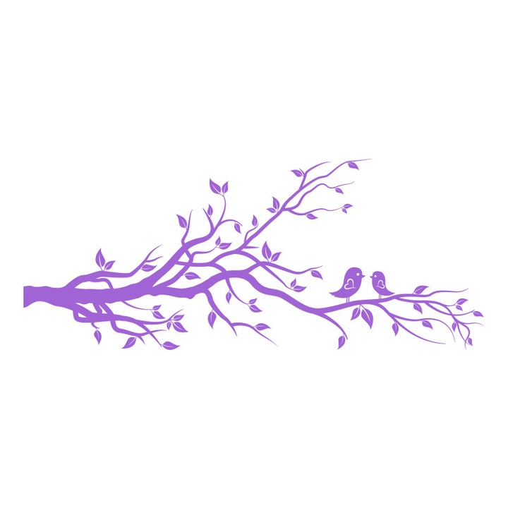 Sticker Decorativ - SMAER - Creanga de copac - 180cm x 75cm - Violet