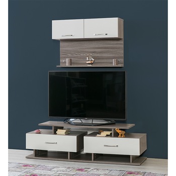 Comoda TV Alpino Demre, 1500 x431 x h441 mm, Maro/Alb Comoda TV Alpino Demre, 1500 x431 x h441 mm, Maro/Alb