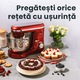 Mixer cu bol de 6L din inox, Biovita MB-1500PRO, 2 kg aluat, putere 1500W, 4 accesorii, 6 viteze + puls, Rosu