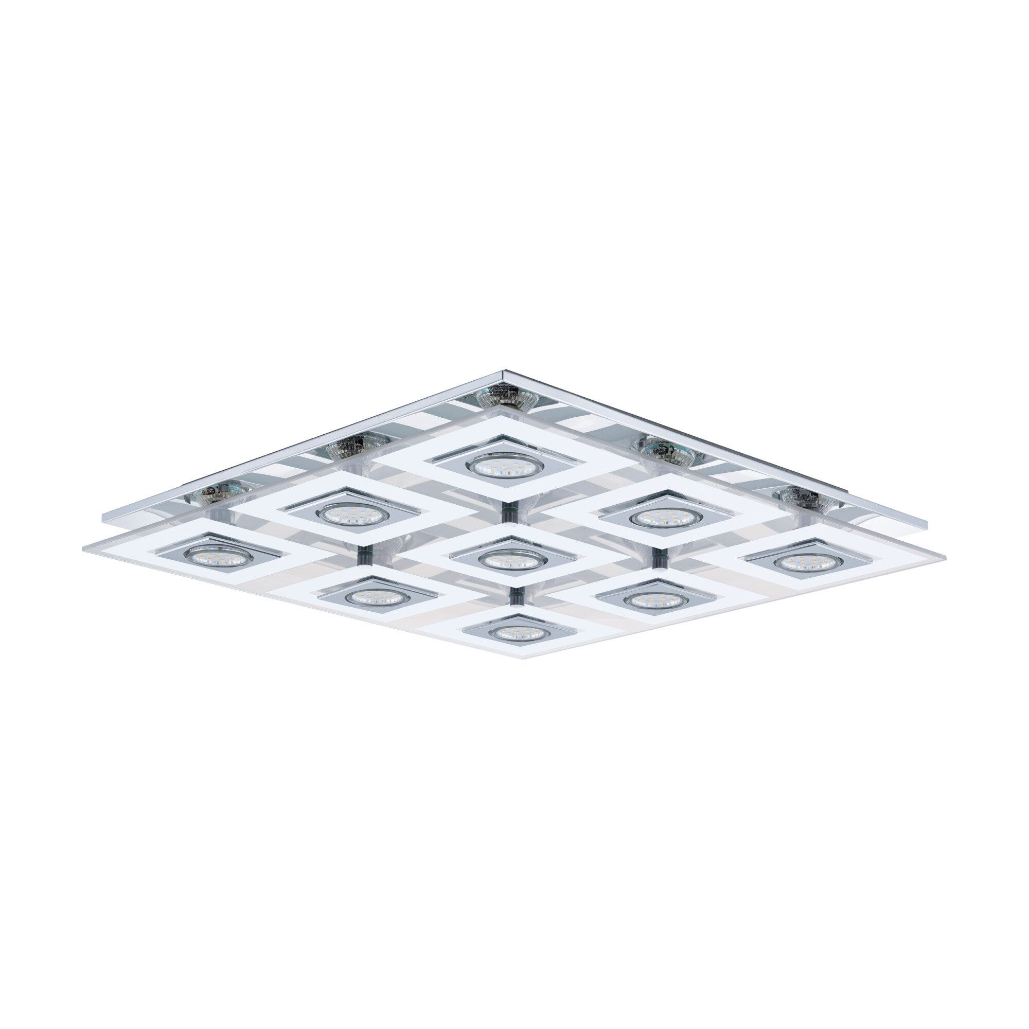 Plafoniera LED Cabo, EGLO, 92877, GU10, Crom-Satin, 9x3W, 9x240lm