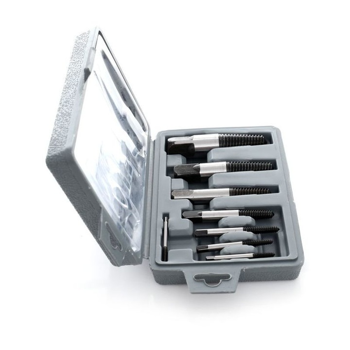 Set extractoare pentru suruburi rupte 8 elemente KraftDele KD10262