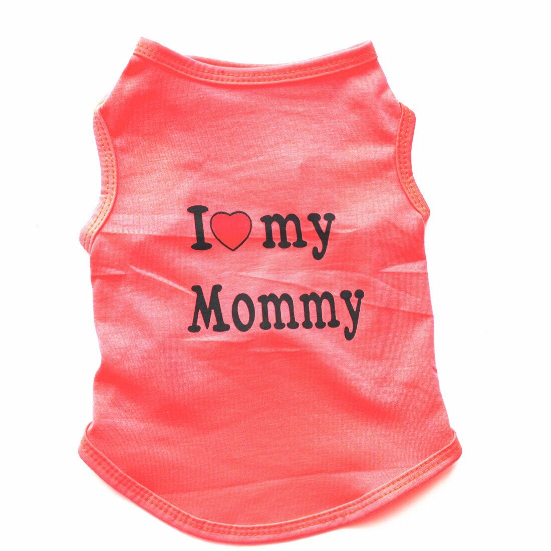 Tricou catei, portocaliu love my mommy 24 cm lungime , S