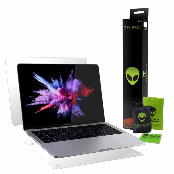 Alien Surface XHD, Apple MacBook Pro 13" 2016-2017, külső védőfólia + ajándék Alien Fiber