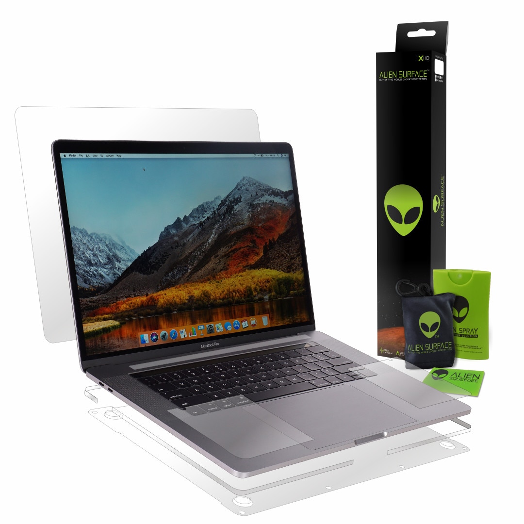 Folie Alien Surface XHD, Apple MacBook Pro 13 inch Retina Display 2013-2015, protectie completa + Alien Fiber cadou