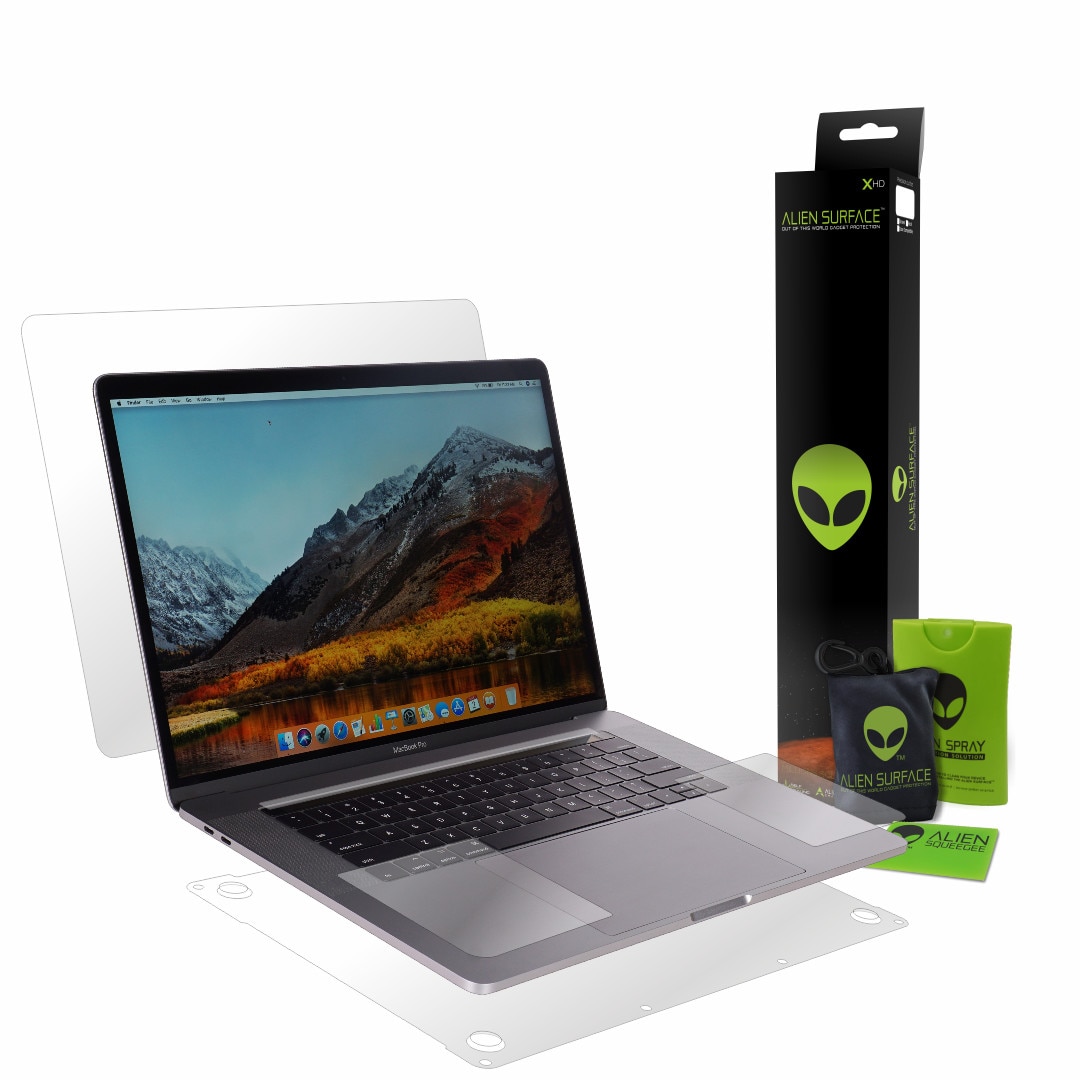 Folie Alien Surface XHD, Apple MacBook Pro 15 inch Retina Display 2013-2015, protectie completa + Alien Fiber cadou