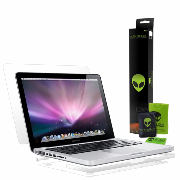 Alien Surface XHD, Apple MacBook Pro 15" Unibody 2009-2012, külső védőfólia + ajándék Alien Fiber