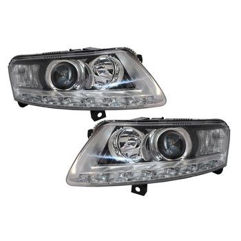 Set 2 faruri DRL Xenon compatibil cu Audi A6 4F (2004-2008) Fara AFS Chrome Set 2 faruri DRL Xenon compatibil cu Audi A6 4F (2004-2008) Fara AFS Chrome