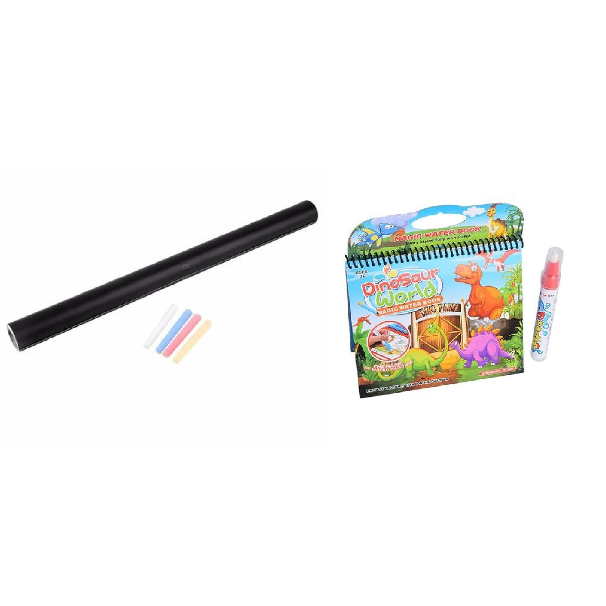 Set copii: Tabla sticker & Carte de colorat cu apa Lumea dinozaurilor