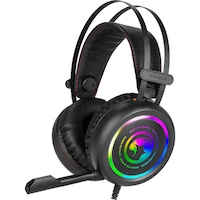 Casti gaming Marvo HG8930, iluminare Rainbow, Negru