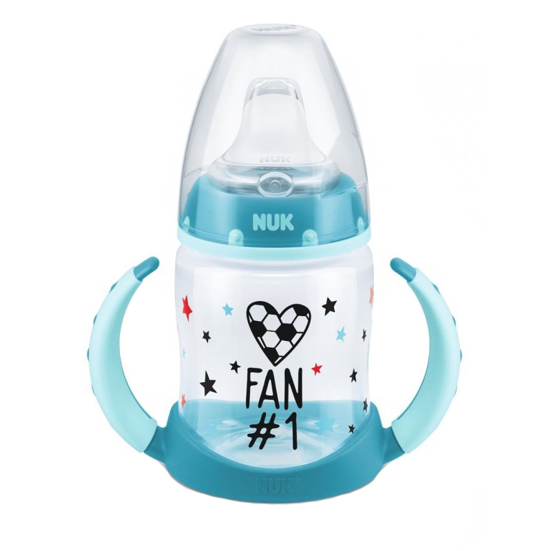 Biberon cu cioc si manere 150 ml Nuk First Choice 215249A, Albastru 6-18 luni