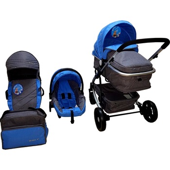 Carucior nou nascuti 3 in 1 Baby Care™ PRO YK , Cadru Aluminiu, Landou si geanta bebe, Scoica auto, Spatar reglabil 3 trepte, Albastru si Gri jeans Carucior nou nascuti 3 in 1 Baby Care™ PRO YK , Cadru Aluminiu, Landou si geanta bebe, Scoica auto, Spatar reglabil 3 trepte, Albastru si Gri jeans