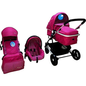 Carucior nou nascuti 3 in 1 Baby Care™ PRO YK , Cadru Aluminiu, Landou si geanta bebe, Scoica auto, Spatar reglabil 3 trepte, Fucsia Carucior nou nascuti 3 in 1 Baby Care™ PRO YK , Cadru Aluminiu, Landou si geanta bebe, Scoica auto, Spatar reglabil 3 trepte, Fucsia