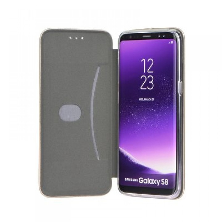 Калъф DNP ACCESORII GSM, Магнитно закопчаване, За Samsung Galaxy A6 Plus 2018, A605, Златист