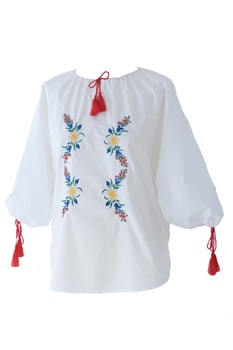 bluza tip ie din bumbac brodata cu floare de colt albrosu imagen 42_0_
0