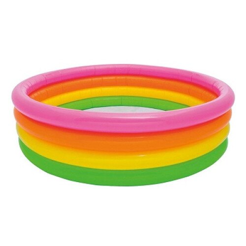 Piscina gonflabila cu 4 inele gonflabile, 168x46 cm, multicolora