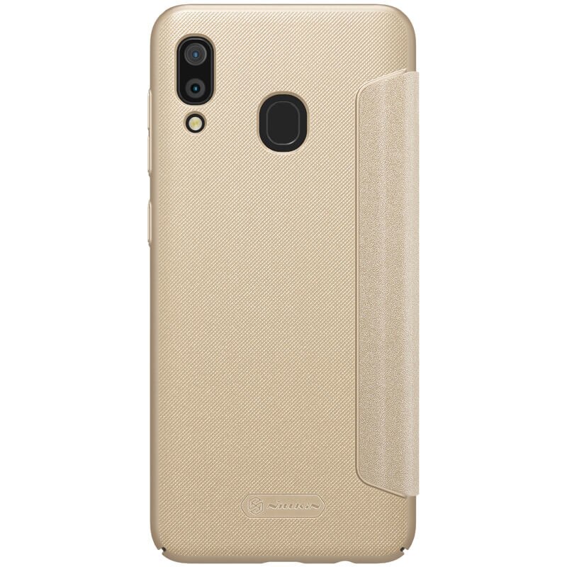 Husa flip tip carte pentru Samsung Galaxy A30, auriu - Nillkin Sparkle