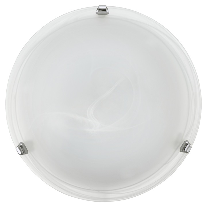 Плафониера Salome 7184, Бял/Хром, E27, Ø300, 60W