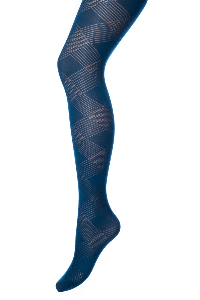 Dres, cu model geometric, Sarah Borghi, Rombo, Bleumarin-Oceano