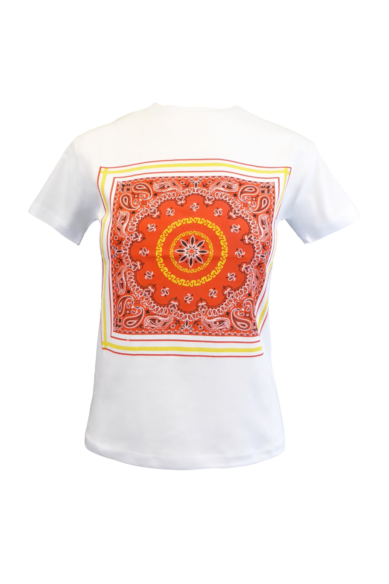 Tricou UNIVERS FASHION, alb, imprimeu etnic multicolor