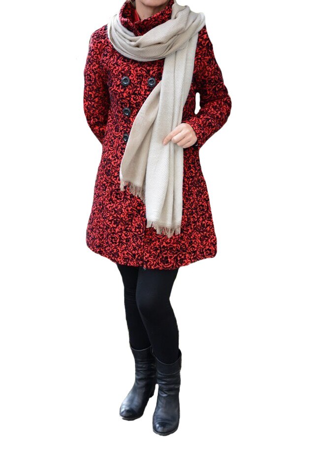 Esarfa clasica, de mari dimensiuni, bej cu design de dungi, D&J Exclussive