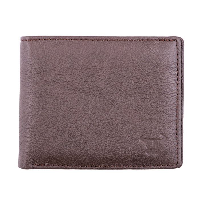 Portofel piele barbati, Toro Nero, buena presa brown