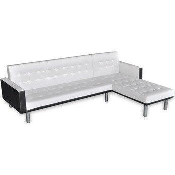 Canapea extensibila in forma L, cu 4 locuri, vidaXL, Piele artificiala, Alb, 218 x 155 x 69 cm Canapea extensibila in forma L, cu 4 locuri, vidaXL, Piele artificiala, Alb, 218 x 155 x 69 cm