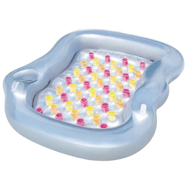 Saltea gonflabila BESTWAY pentru doua persoane cu suport pentru bauturi , 216 cm x 178 cm x 30 cm