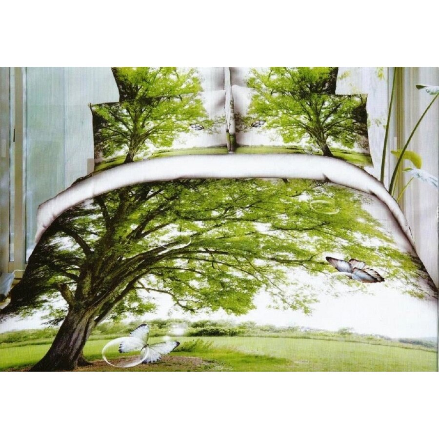Lenjerie de pat 3D digital print 4 piese, Pucioasa, Tree