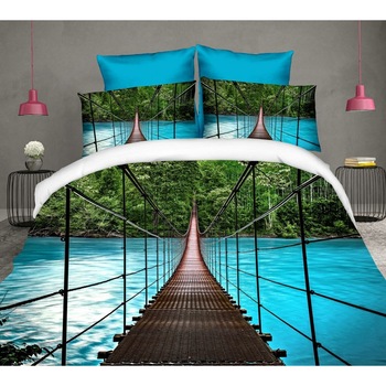Lenjerie de pat 3D digital print 4 piese, Pucioasa, Bridge Lenjerie de pat 3D digital print 4 piese, Pucioasa, Bridge
