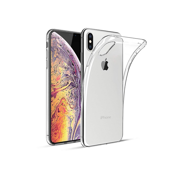 Szilikon hátlap 0,5 mm-es tok iPhone X / XS-hez, színtelen