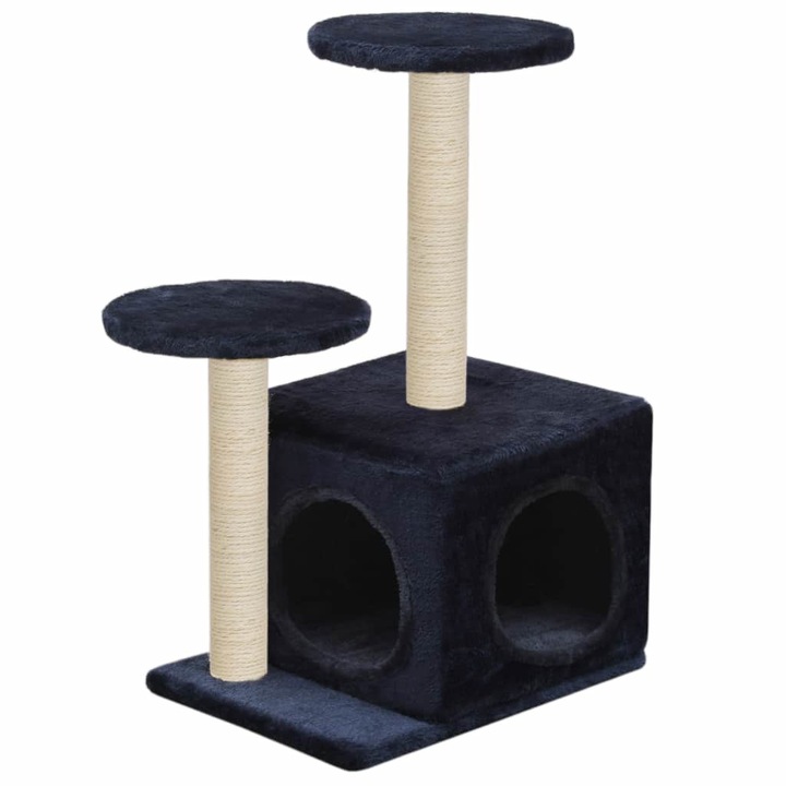 vidaXL sötétkék macskabútor szizál kaparófákkal 60 cm
