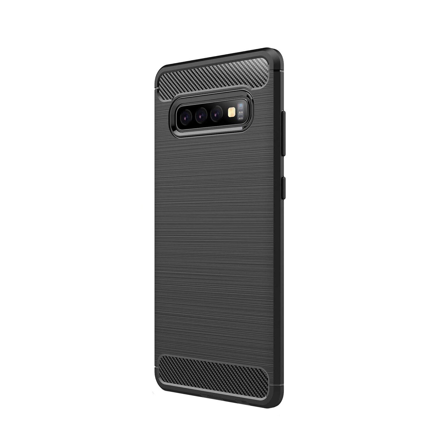Husa Samsung Galaxy S10, Slim Armor Carbon, carcasa spate Antisoc, Negru
