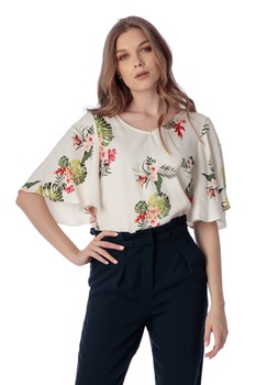 Bluza din vascoza cu spatele gol, Giorgal, Alb Bluza din vascoza cu spatele gol, Giorgal, Alb