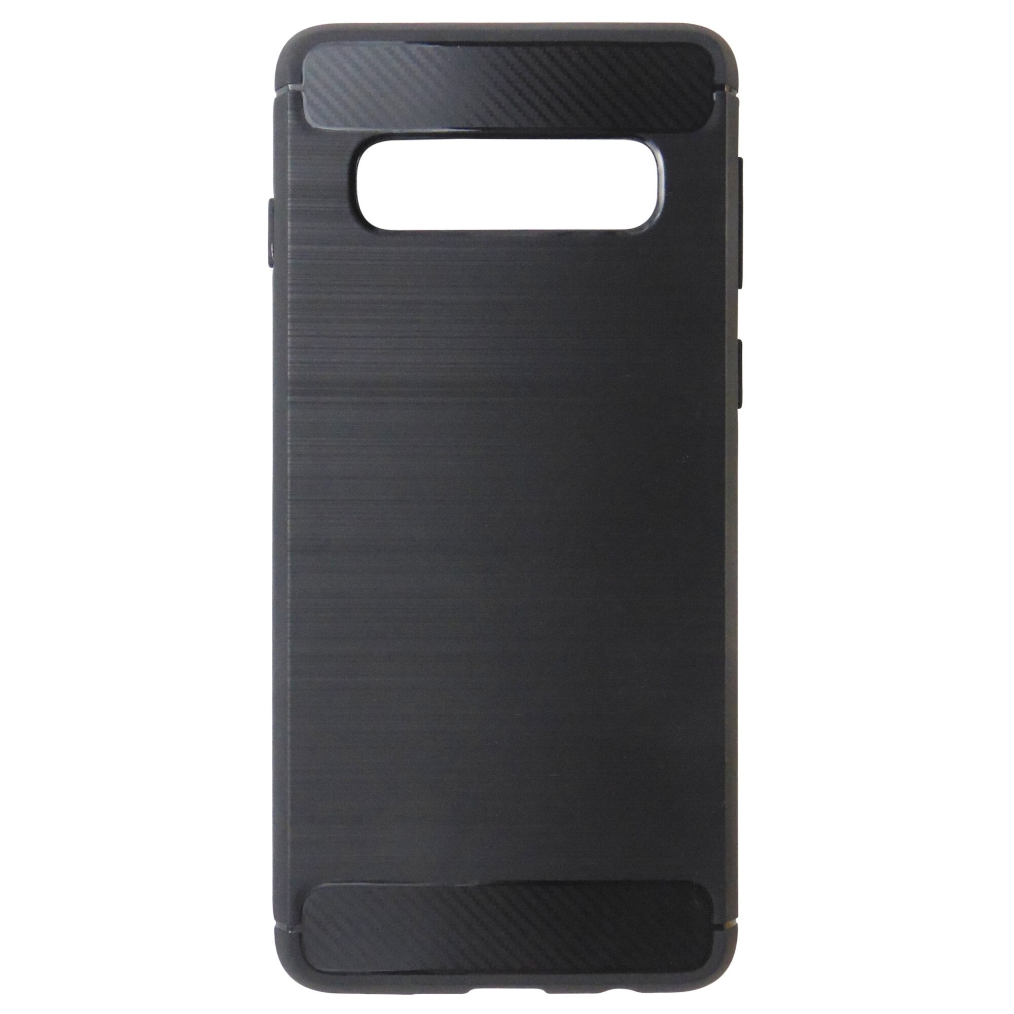 Husa Forcell Carbon silicon neagra pentru Samsung Galaxy S10 (G973F)