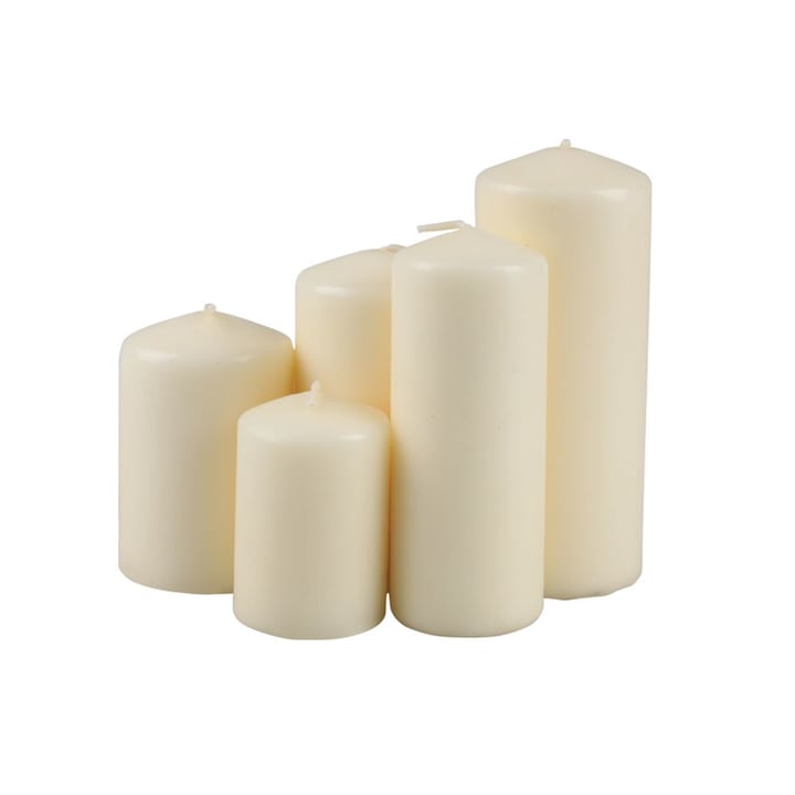 Комплект бели ароматизирани свещи Kolona Ivory, DecorCasa