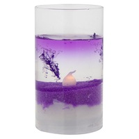 Lumanare electrica cu LED si gel violet , DecorCasa , 8 x 13 cm