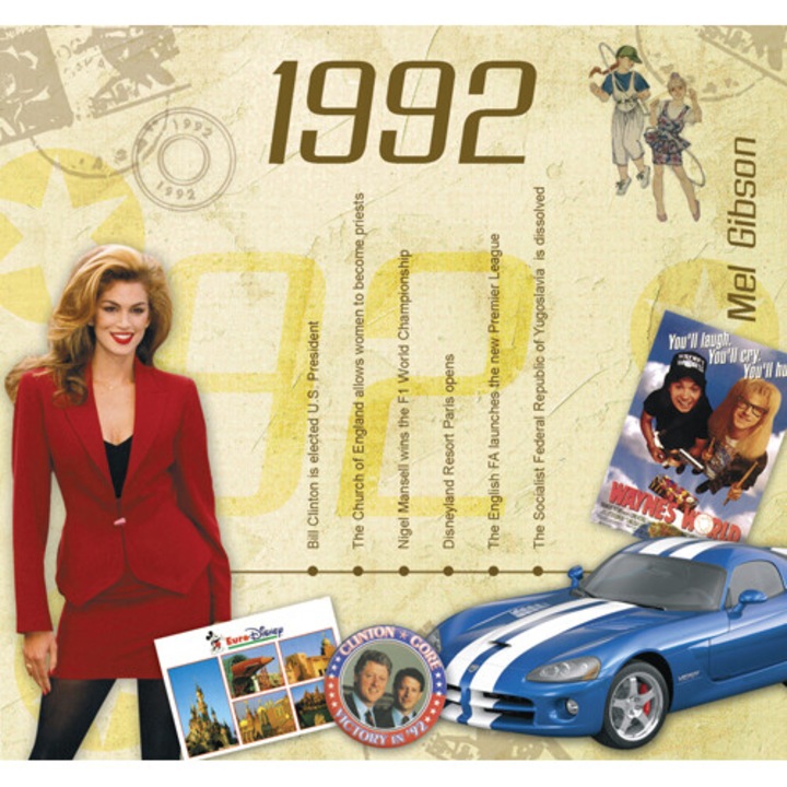 CD-kártya slágerekkel 1992-ből