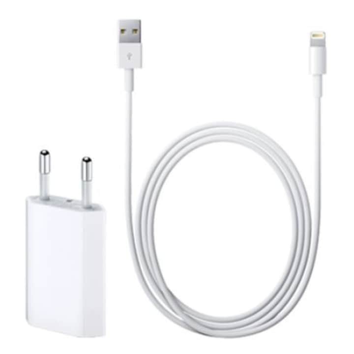 Apple зарядно с Apple lightning кабел за iPhone 5/5s, 6/6s/6s Plus, 7/7 Plus, 8/8 Plus X, XS, XR в КУТИЯ