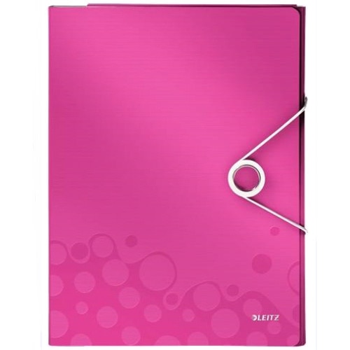 Mapa plastic cu elastic Leitz Wow - roz metalizat