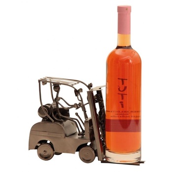 Suport pentru Sticla Vin, model Stivuitor, Metal Lucios, Capacitate 1 Sticla H 17 cm - l 25 cm Suport pentru Sticla Vin, model Stivuitor, Metal Lucios, Capacitate 1 Sticla H 17 cm - l 25 cm