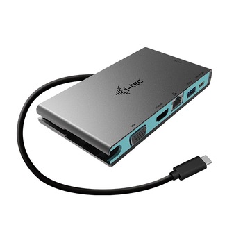 Statie de andocare pentru calatorii , iTec , USBC 1x HDMI 4K Ultra HD lub VGA 1x GLAN PD Data , gri Statie de andocare pentru calatorii , iTec , USBC 1x HDMI 4K Ultra HD lub VGA 1x GLAN PD Data , gri