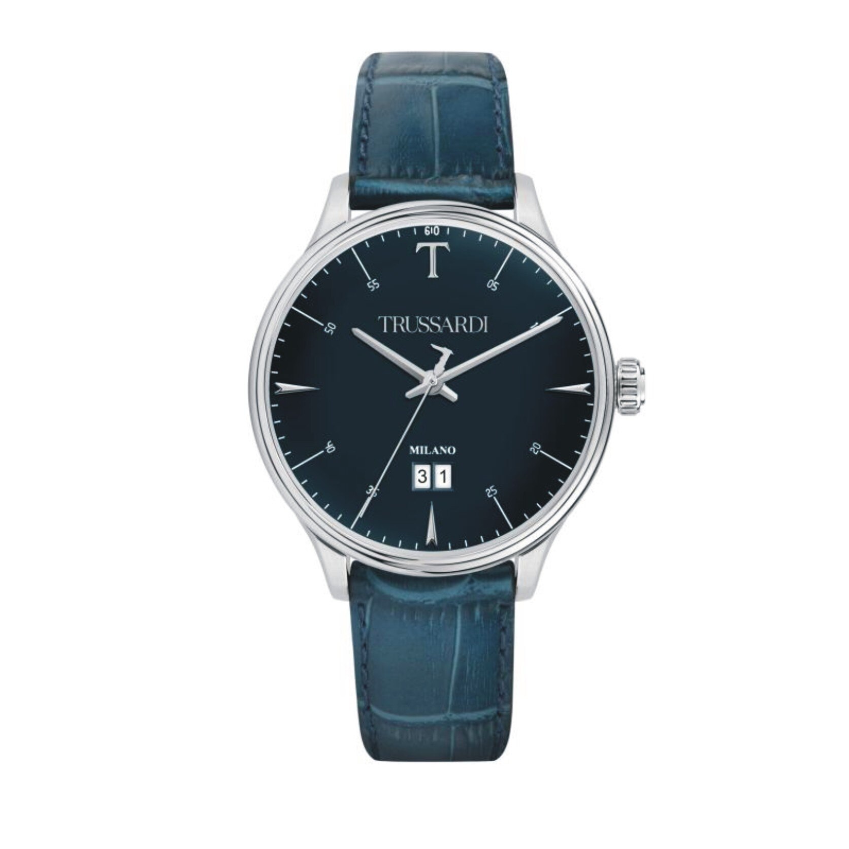Ceas Trussardi R2451130001, carcasa inox, 41mm, curea bleumarin